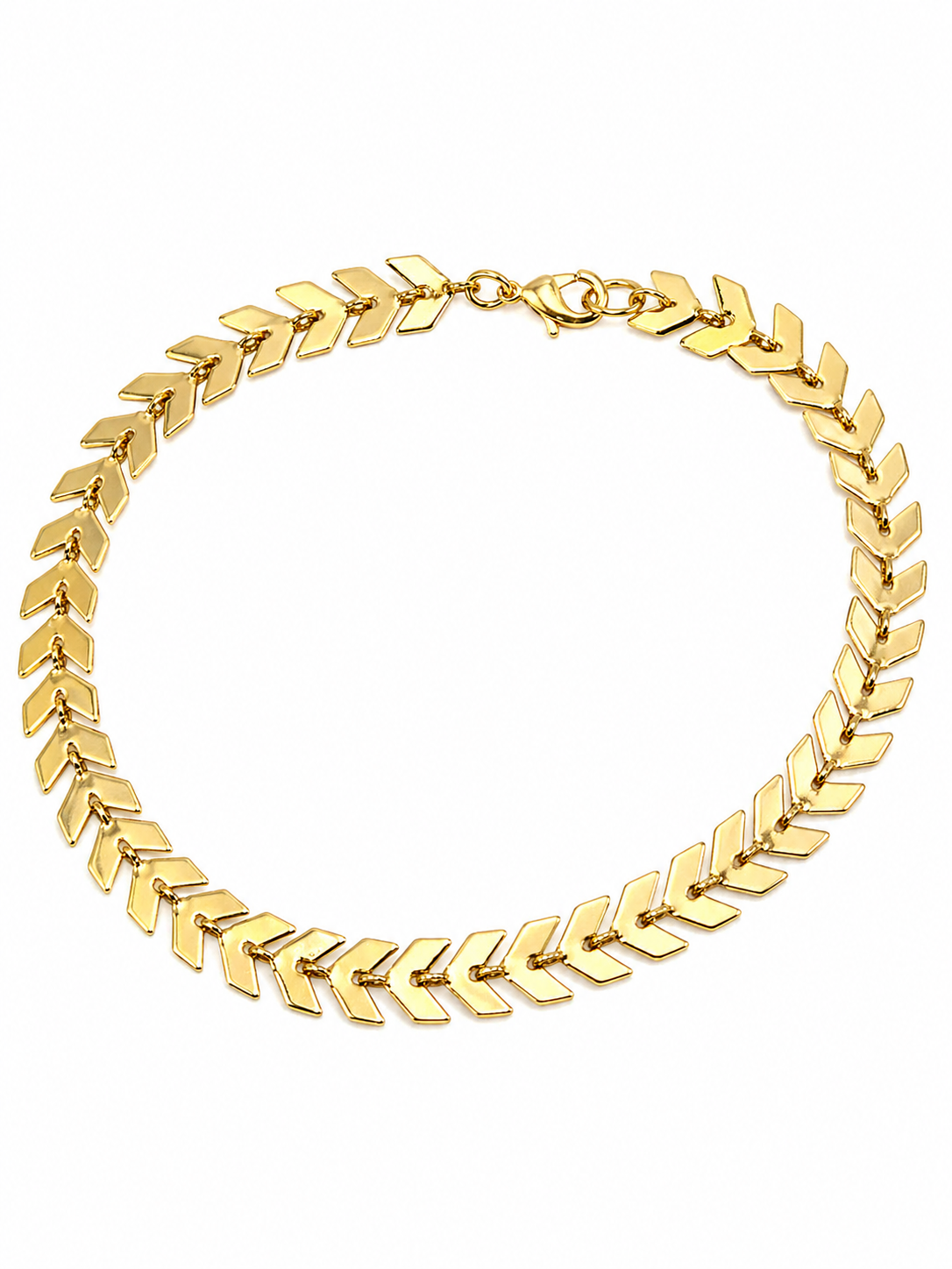 Pulseira Espinha de Peixe Setas Dourada