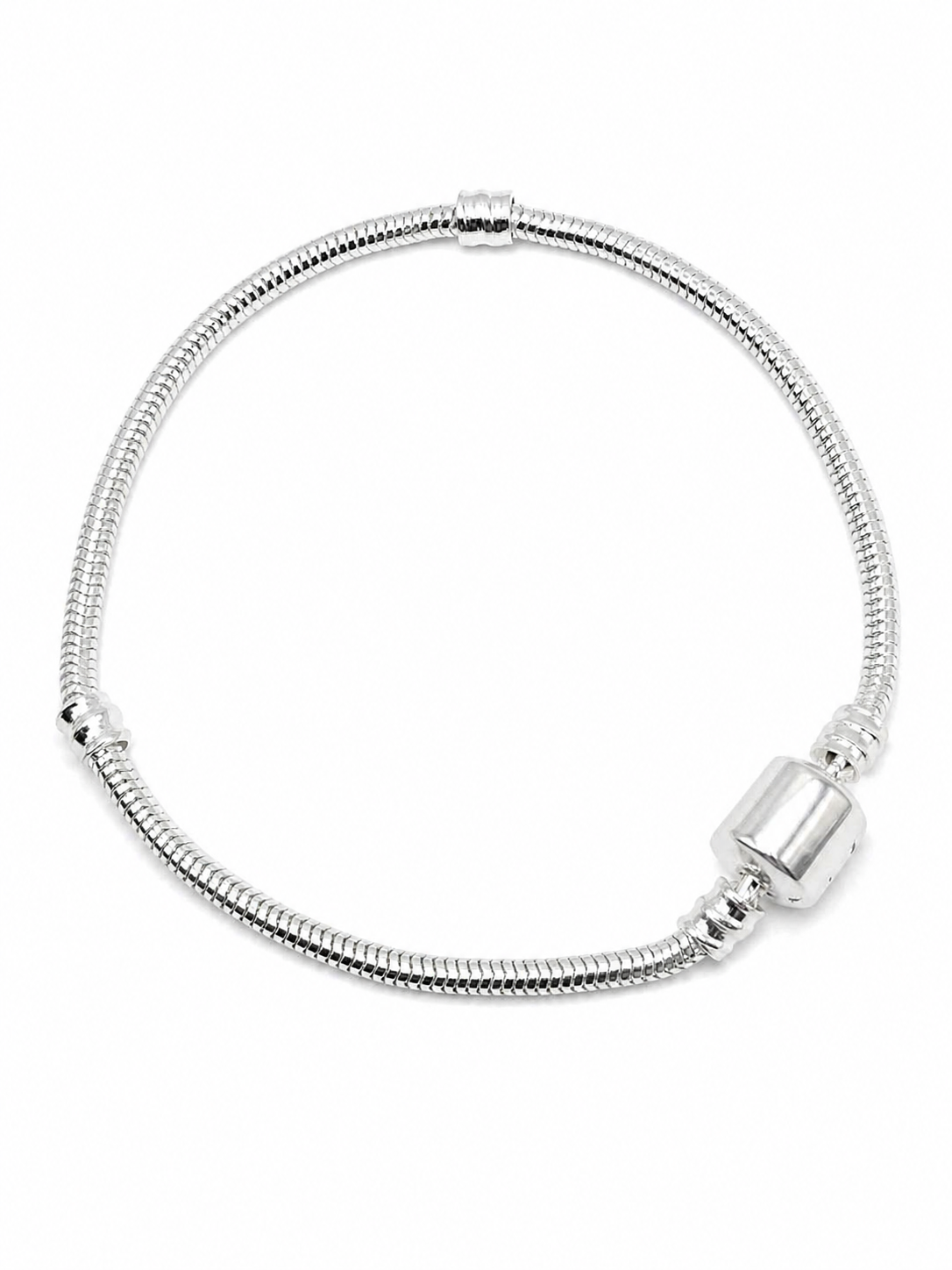 Pulseira Cobra Estilo Pandora Prateada