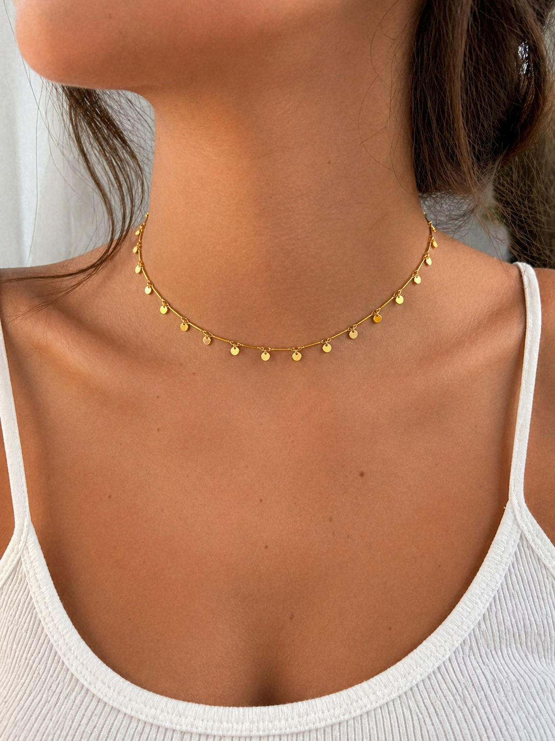 Colar Choker Moedas Banhado a Ouro