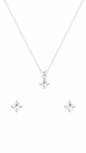Conjunto Princess Cut Colar e Brincos Banhado
