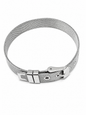 Pulseira Bracelete Mesh Aço Prateado Fecho Fivela