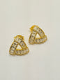 Brinco Triangular Cravejado Dourado