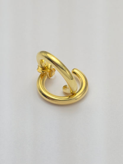 Brinco Argola Tubular Bold Banhado a Ouro