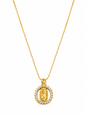 Colar Medalha Nossa Senhora Zircônias Banhado a Ouro