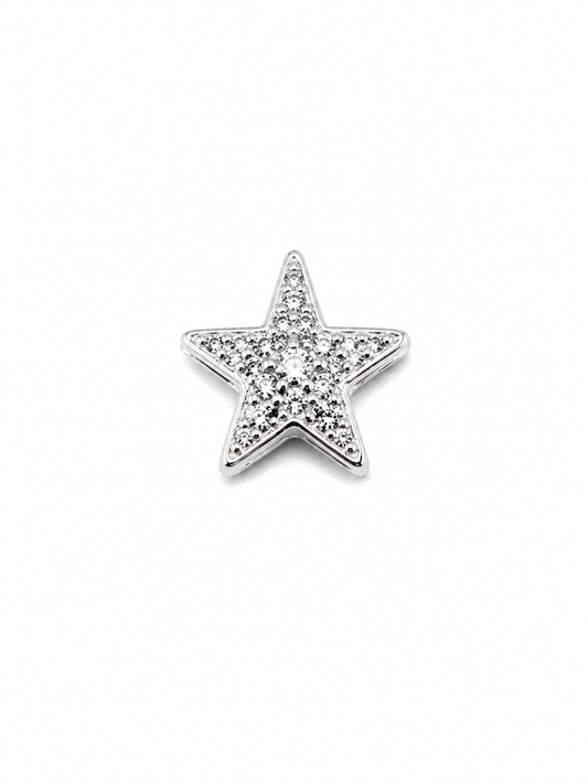 Berloque Estrela Cravejado Prateado