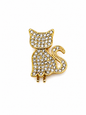 Pingente Gatinho Cravejado Pavê Dourado