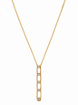 Colar Barra Vertical Zircônias Banhado a Ouro