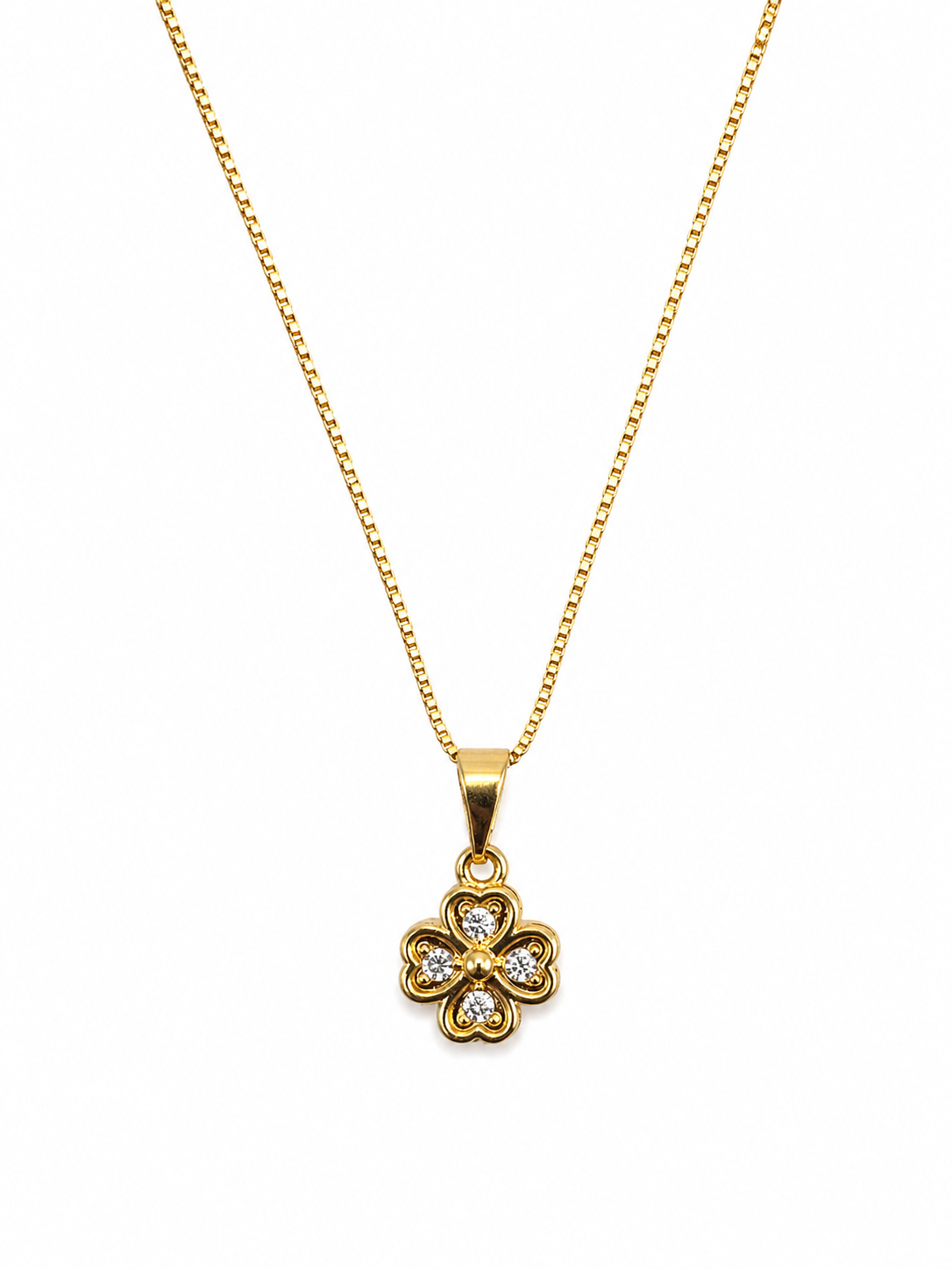 Colar Trevo Banhado a Ouro