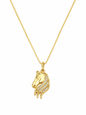 Colar Pingente Cavalo Dourado