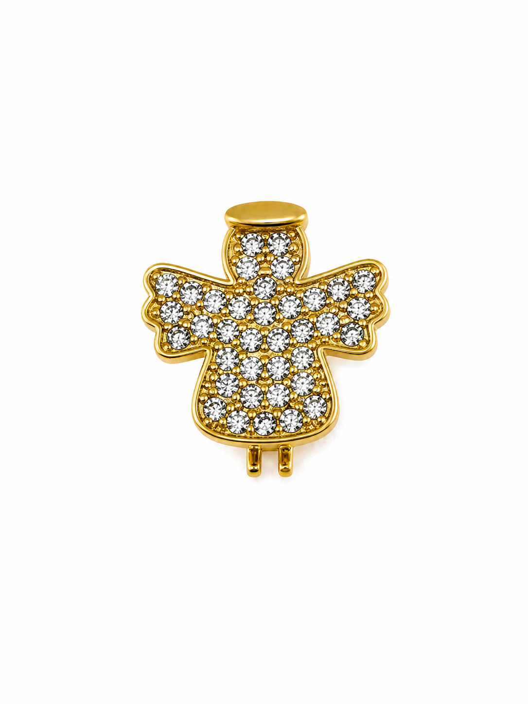 Pingente Anjinho Cravejado Pavê Dourado