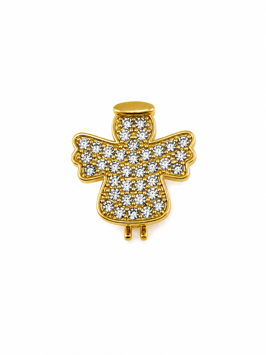 Pingente Anjinho Cravejado Pavê Dourado