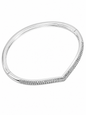 Bracelete Rígido Prateado Frente V Cravejado