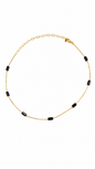 Colar Pedras Negras Banhado a Ouro