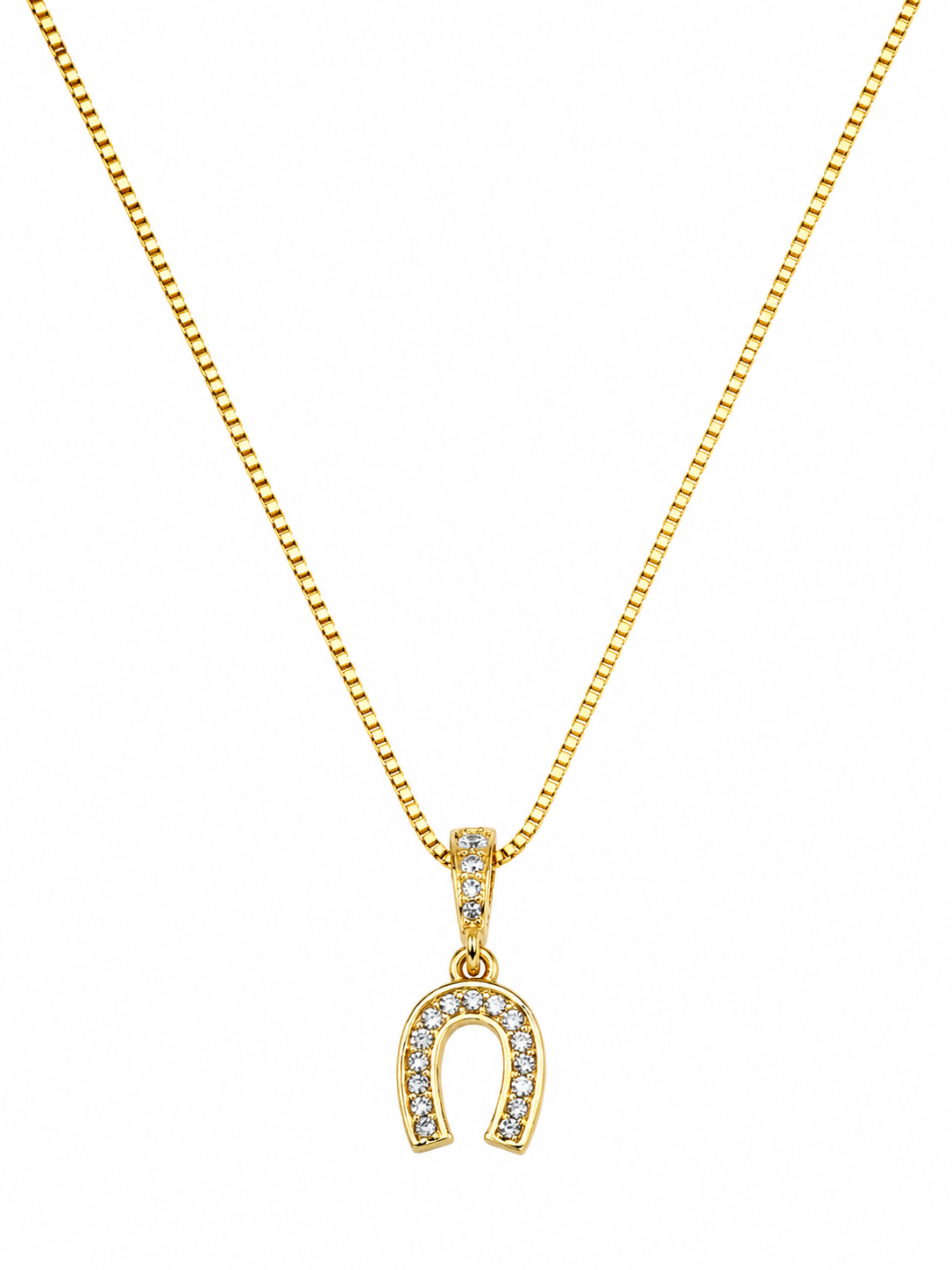 Colar Pingente Ferradura Dourado