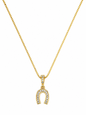 Colar Pingente Ferradura Dourado