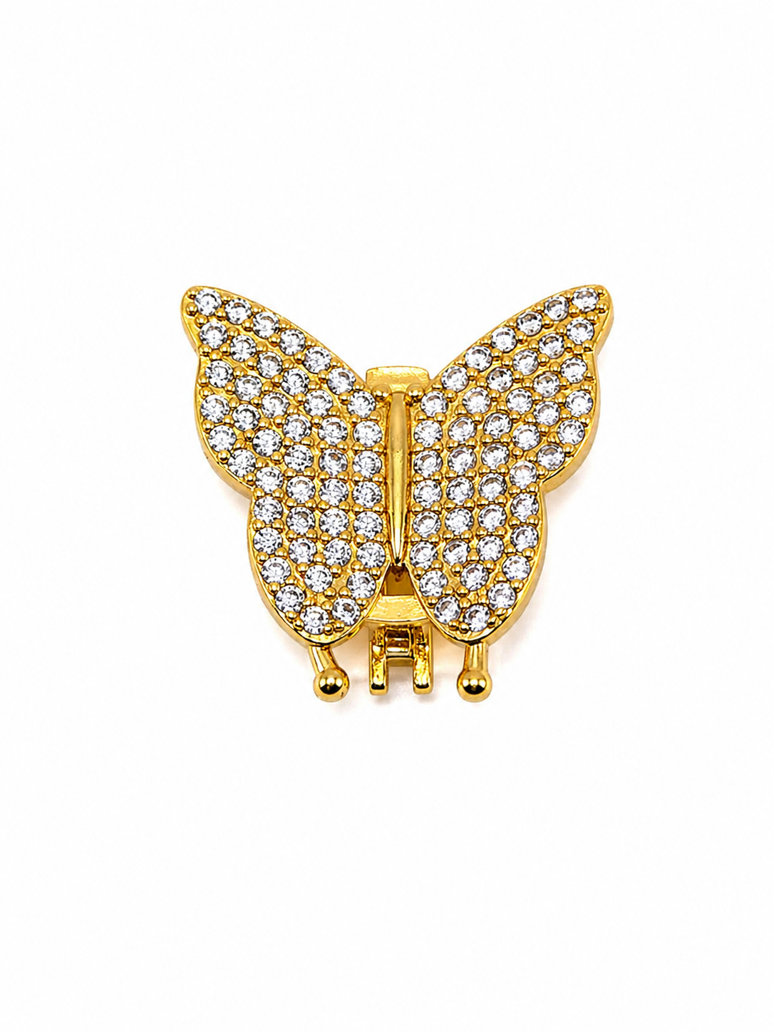 Pingente Borboleta Cravejado Pavê Dourado