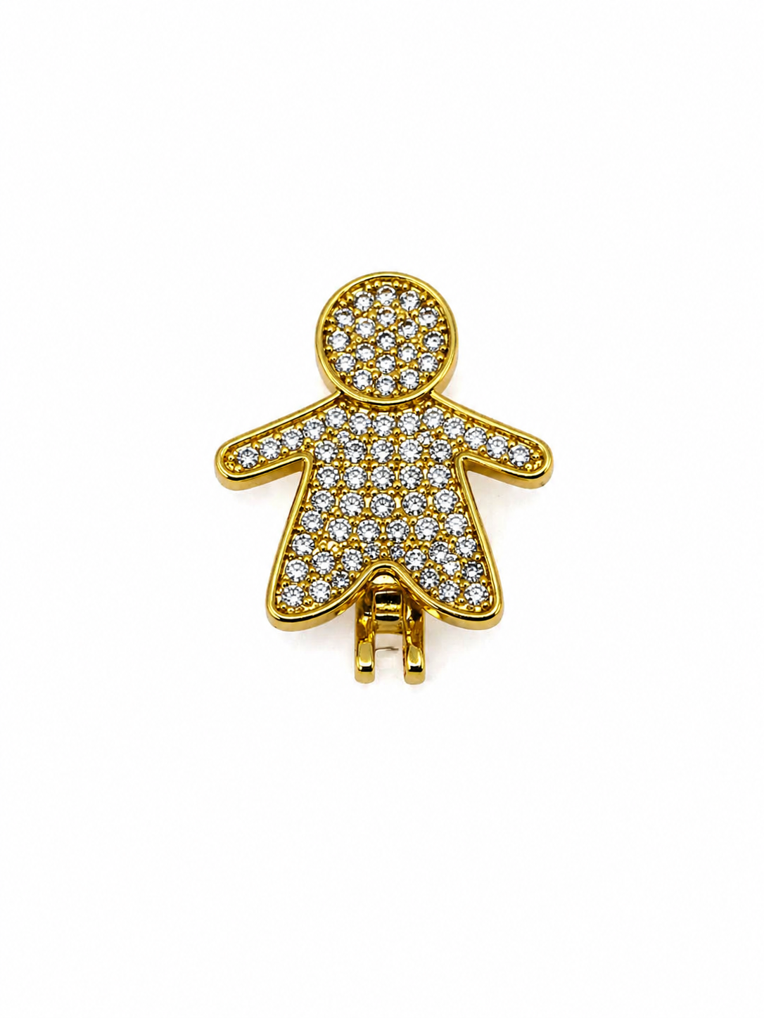 Pingente Criança Cravejado Pavê Dourado
