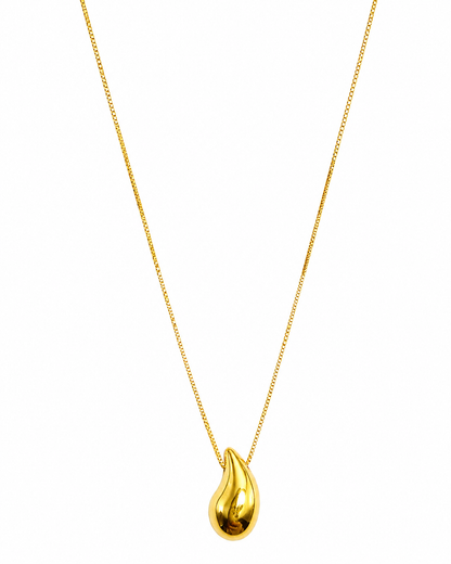 Colar Gota Lisa Banhado a Ouro
