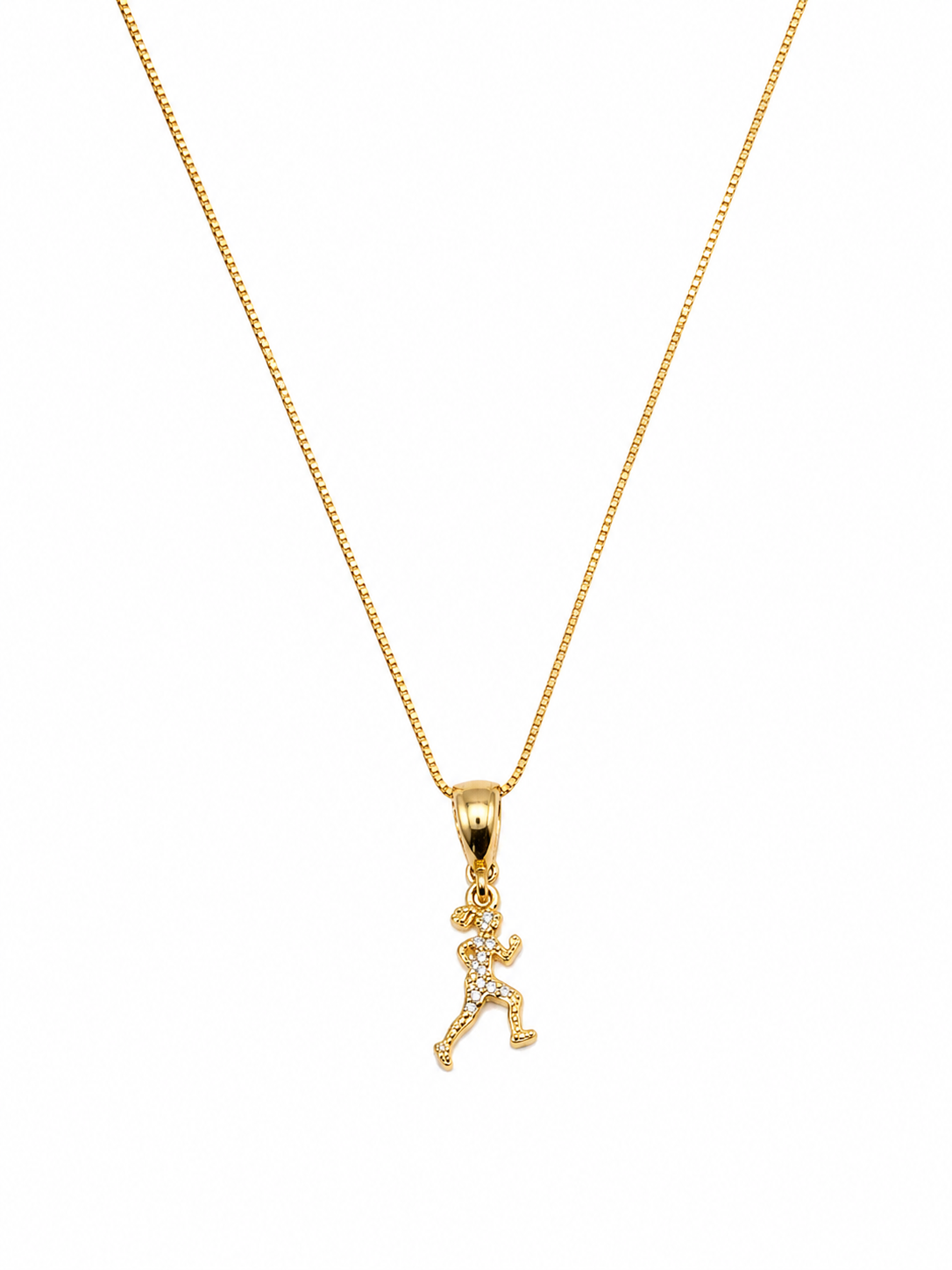 Colar Corredora Zircônias Banhado a Ouro