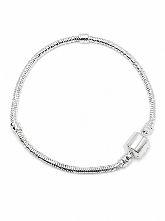 Pulseira Cobra Estilo Pandora Prateada