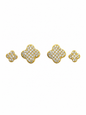 Brinco Trevo Cravejado Pavê Dourado