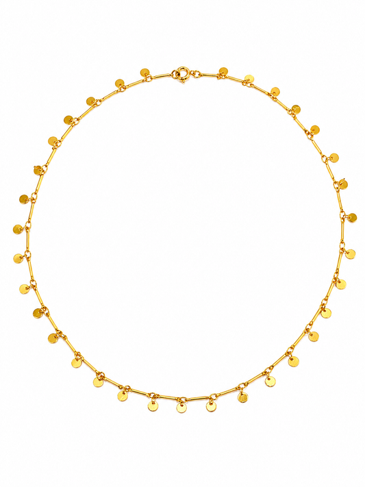 Colar Choker Moedas Banhado a Ouro
